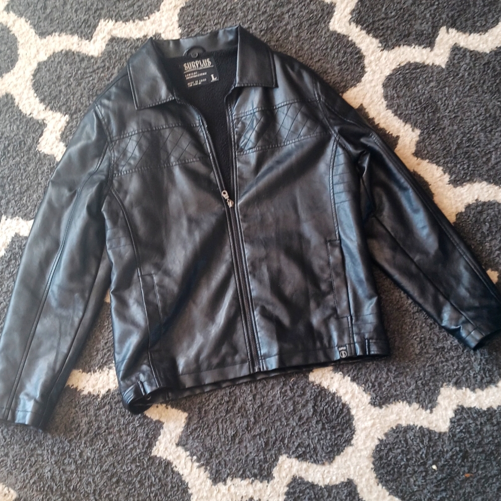 imitation leather mens jacket
